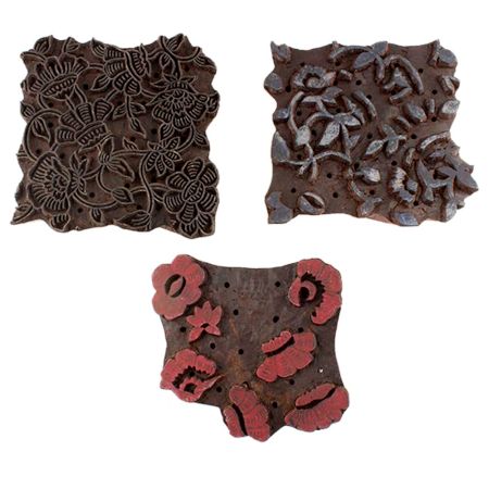 Set of 3 Piece New Mix Wooden Printing Blocks